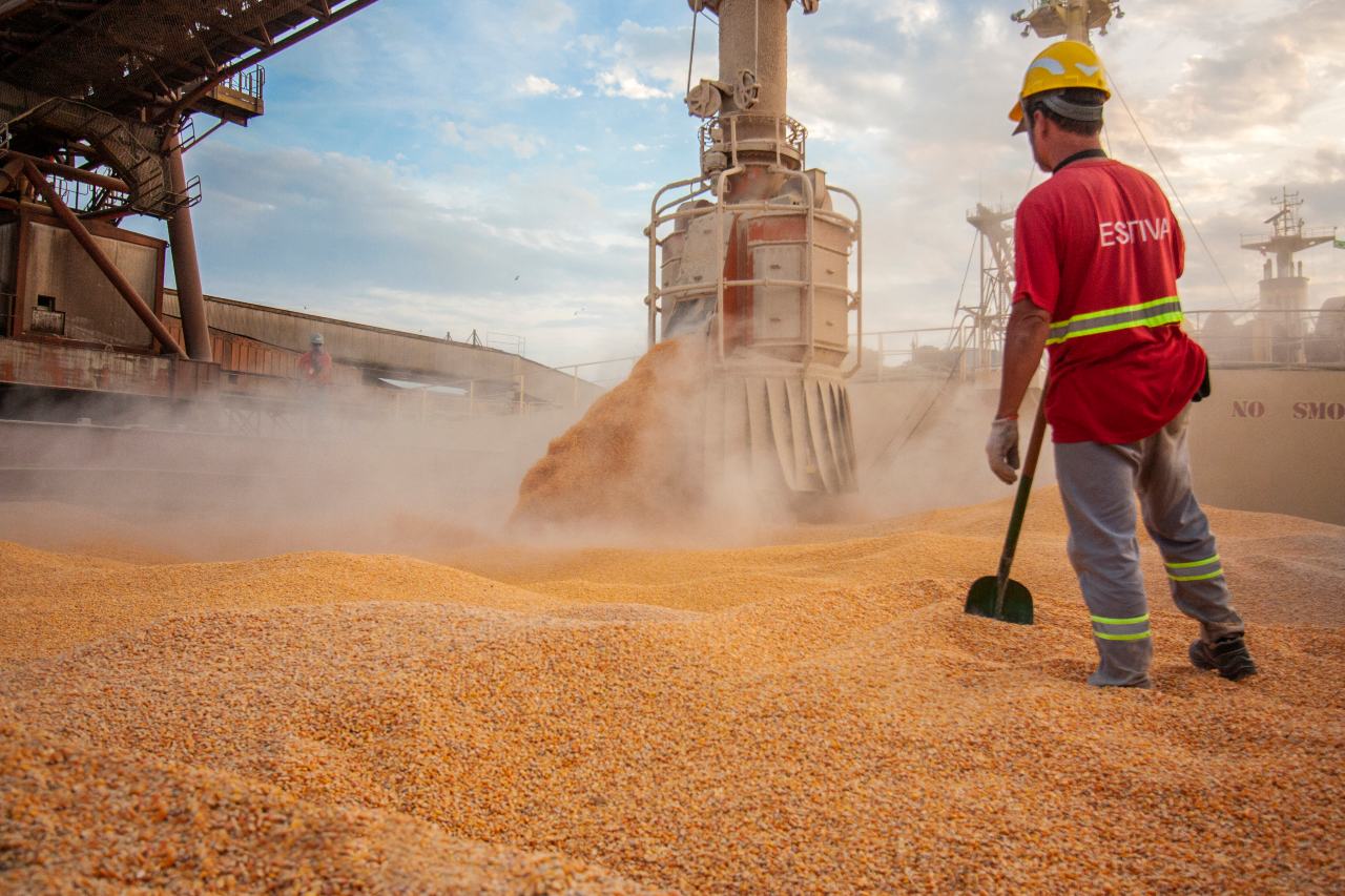 Bulk Carrier Grain Loaded. Soy. Courtesy of Paranagua Port. Parana State. Brazil. Claudio Fernandes Neves